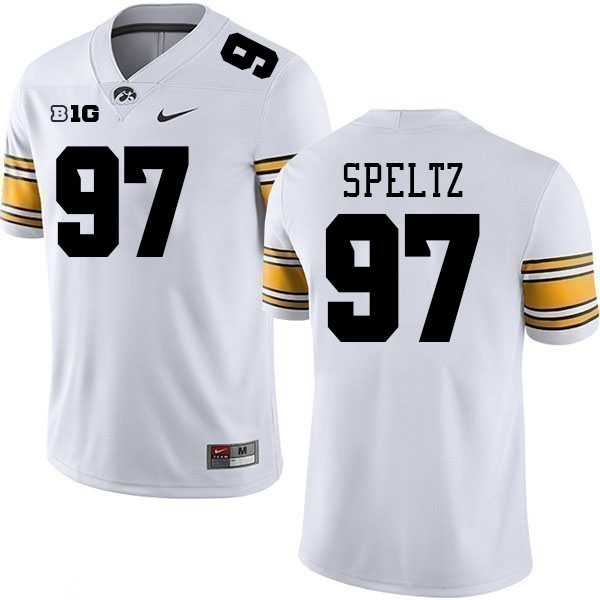 Men #97 Ike Speltz Iowa Hawkeyes College Football Jerseys Stitched-White